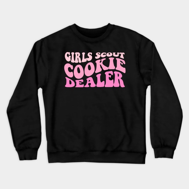 Girls Cookie Dealer Scout groovy Cookie scouting lover Women Crewneck Sweatshirt by Emouran